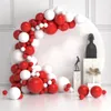 Decoração de festa 127pcs vermelho branco balão guirlanda arco kit crianças chá de bebê aniversário dia dos namorados balões de casamento de noivado