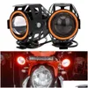 Motorcycle Lighting 125W Led Angel Eyes U7 Headlamp Spotlights 2Pcsset Headlights Motorbike Auxiliary Lamp4794235 Drop Delivery Mobi Dhkxd