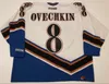 2024 Personalizado Alex Ovechkin Hockey Jersey Preto Branco Costurado Koho Jerseys Personalizado Qualquer nome qualquer número Mensagem nós