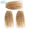 Weft bhf ombre loira onda de água para cabelo humano p27/613# destaque piano remy de cabelo 100g 18 "20" 22 "24" comprimento