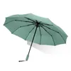 Regenschirme, Farbgriff, automatisch, dreifach faltbar, winddicht und UV-beständig, faltbar, einfarbig, Olivgrün