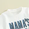 Conjuntos de roupas da criança do bebê meninos verão outfit tripulaçãoneck letras impressão t camisa shorts sólidos conjunto infantil 2pc roupas casuais