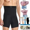 Män kropp shaper kompression shorts bantning formad midja tränare magkontroll trosor modellerande bälte anti chafing boxer byxor 240323