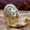 Карманные часы золото/черный/серебро моему мужу тематическое ожерелье для мужчин кварцевые часы FOB подарок на день рождения, годовщину Reloj