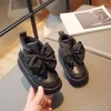 Laarzen Meisjes Katoen Pluche Warme Korte 2024 Winter Prinses Koreaanse Stijl Boog Enkel Kleine Kindermode Casual Schoenen Antislip