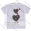 Мужская футболка Дизайнерские футболки Love Red Heart Cdg Повседневные женские рубашки для любителей Quanlity Футболка с коротким рукавом с вышивкой Досуг Уличная одежда Tide Fashion Толстовки 458