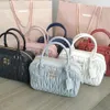 Miumiubag Matelasse Bowling Вечерние сумки с ручкой сверху 10a Дизайнерская сумка Женская сумка через плечо из натуральной кожи Кошелек Мужской клатч 254