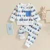 Set di abbigliamento Neonata Ragazzo Abiti pasquali Felpa a maniche lunghe per bambino Pullover Top Pantaloni da jogging Set 2 pezzi di vestiti