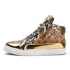 Casual schoenen Trendy ritsen Design Heren Hoge sneakers Zilver Luxe krokodil Merk Leer Glitter Heren Gevulkaniseerd