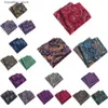 Chusteczka 3 paczki Męskie klasyczne Paisley Flower Pocket Pocket uchwyt ślub Hanky ​​BWTHZ0361 L240322