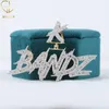 Iced Out Sten-G Hiphop Style Sier Custom Letter VVS Moissanite Round Brilliant Diamond Charm Pendant