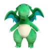 Mascot Costumes 2.6m Adult Iatable Green Dinosaur Costume Cartoon Character Suit Full Body Walking Dragon Mascot Blow Up Outfit Party
