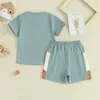 Zestawy odzieżowe Summer Infant Baby Boys Suit Przyczynowy krótki rękaw T-shirt kolory kolory elastyczne szorty