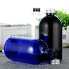 Botellas de almacenamiento 12 Uds 500ml negro claro azul cosmético vacío PET con tapa de aluminio contenedor de plástico grande embalaje de cosméticos