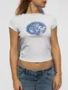 Dames T-shirts Dames T-shirts met korte mouwen Discobal Print Ronde hals Zomer Casual Slim Fit Tops Streetwear