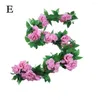 Dekorativa blommor Simulerade rosen Vine Artificial Flower Decoration Plastiska förvirrade växter Party Wedding