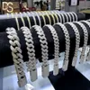 Wholesale Iced Out Moissanite 925 Silver Cuban Link Chain Bracelet Necklace