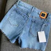 Women denim shorts Embroidered decoration casual wild fashion slim lady shorts 240318