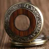 Vintage Watch Hand Winding Mechanical Pocket Watch Wood Design Half Retro Clock Gifts For Men Women Reloj12228