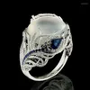 Cluster-Ringe BABYLLNT Einzigartiges Design 925 Sterling Silber Ring Opal Frau Charm Schmuck Geschenk