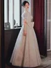 Party Dresses 2024 Summer Women Tulle Dress Sequin Slim Organza Sexy Floor-length Formal Hollow Out Shiny Blingbling Ball Gown