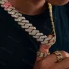 Luksusowy 20 mm Miami Cuban Link Chain 925 Srebrny Hiphop lodowany mrożony łańcuch łącza MOISSANITE