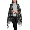 Foulards Danse Squelette Écharpe Unisexe Halloween Imprimer Grand Long Gland Châles D'hiver Et Wrap Chaud Doux Foulard