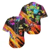 Subtronics Liquid Acid Trippy Psychedelic Cyclops Cove Rave Baseball Jersey V-ringen Kort ärm Streetwear Women Män 3D T-shirt