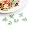 Charms 20Pcs/Lot Cute Enamel Rhinestone Butterfly Connector Women DIY Necklace Bracelet Handmade Jewelry Accessories