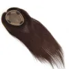 Toppers Ready Stock 100% podwójnie narysowany włosy mono baza 4 klipsy naturalne prawdziwe remy remy ludzkie włosy koronkowe topper