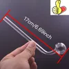 Wholesale 17cm Bent smoking hand pipes Big thick heady clear pyrex glass collect Tester Straw Bucket Tube oil burner pipe