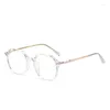 Sonnenbrille Transparent Grau Polygon Kurzsichtige Brille Damen Herren TR90 Oval Kurzsichtbrille Korrektionsbrille 0 -1,0 -1,5 bis -6,0