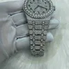 Moisanite Iced Out Wristwatch Diamond Watch Gold Sier Men Watche Hip Hop avec Case Bijoux Cadeaux