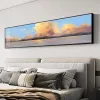 Caligrafia nórdico céu nuvens arte pintura decoração de casa moderno abstrato nascer do sol paisagem cartaz impressão arte da parede imagem da lona para sala estar