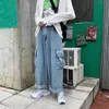 HOUZHOU Baggy Jeans Trousers Male Denim Pants Black Wide Leg Pants Mens Jeans Oversize Cargo Korean Streetwear Hip Hop Harajuku 240322