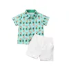 Conjuntos de roupas Criança Crianças Bebê Menino Roupas de Abacaxi 1-6Y Camisa de Manga Curta Tops Shorts Calças Roupas Formais