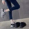 Casual Shoes Korean Chunky Sneakers Women's Nice Fashion Lace Up Sports Women Platform Warm Velvet Zapatillas Mujer
