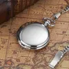 Pocket Watches Luxury OYW Hand Winding Mechanical Silver Men Pocket Skeleton Dial Steel necklace Chain Pendant Vintage Dress Fob es L240322