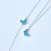 Luxus-Halsketten, Schmuck für Frauen, blaue Schmetterlings-Halskette, Designer-Damen-Halskette, Armband-Ohrring, Party-Geschenke für die Dame