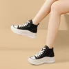 Casual Shoes High Top Ankle Boot Women Socks Female Sneakers Platform Soft Sole Internal Increase Canvas Student Rocking