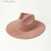 Szerokie brzegi czapki wiadra czapki 2020 szerokie grzbiet słomy fedora czapka drobna Pleciowa trawa letnia kapelusz dla kobiet mody jazzowy panama hat Kentucky Derby Hat L240322