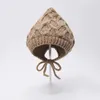 Accessoires de cheveux Chapeau d'hiver mignon bébé en couleur unie Bonnet en coton doublé de coton chaud confortable réglable mode doux pour les enfants
