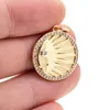 Pendentif Colliers Vintage Gold Sun Face Charm CZ Zircone Cuivre Plaqué Hip Hop Unique Collier Creux Bijoux Accessoires Pour Femmes