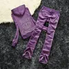 Women Velvet Juicy dressit kobiet coutoure set tort garnitur Couture Juciy Coture Spiosy Jogging zamek błyskawiczny Spodnie z kapturem z kapturem Dwuczęściowe zestawy xx