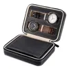 4 grilles boîte de montre en cuir PU étui de rangement de voyage boîte de montre-bracelet à fermeture éclair support organisateur pour horloge montres boîtes à bijoux Display2350