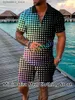 Męskie dresy męskie koszule polo setki dresowe luksusowe markę Summer Casual Suit plus size Polka Dot T-shirt krótkie rękawie 2-części