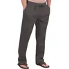 Pantalon Homme Pantalon en Coton Printemps Eté Mode Décontracté Cordon Couleur Unie Quotidien Régulier Droit Maison