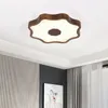 Plafoniere E Lampade Camera da letto principale in legno massello Soggiorno semplice Lampada di loto