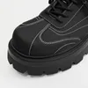 Casual Shoes Hight Quality 2024 Spring Street Style Black Teenagers Men Leather Daily Banket Dress 5cm Höjande effekt