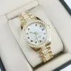 Kadın Moda Modem İzle Lüks Moissanite Diamond Watch Buzlu Saat Tasarımcısı Kadınlar Lady Watches Montre Otomatik Kuvars Hareket Saatleri
